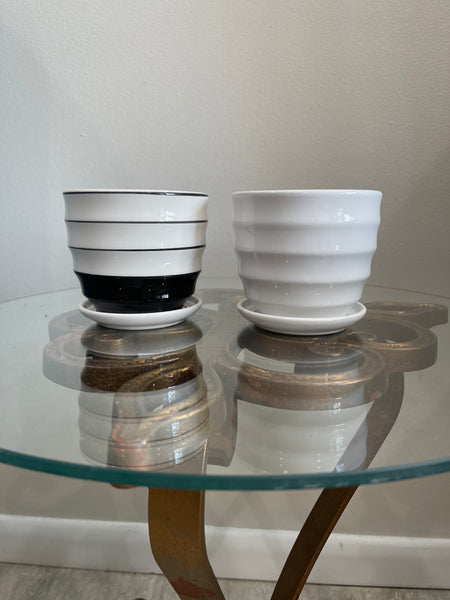 4” white pots