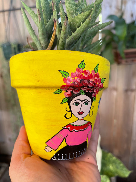 Frida Kahlo Handpainted Pot