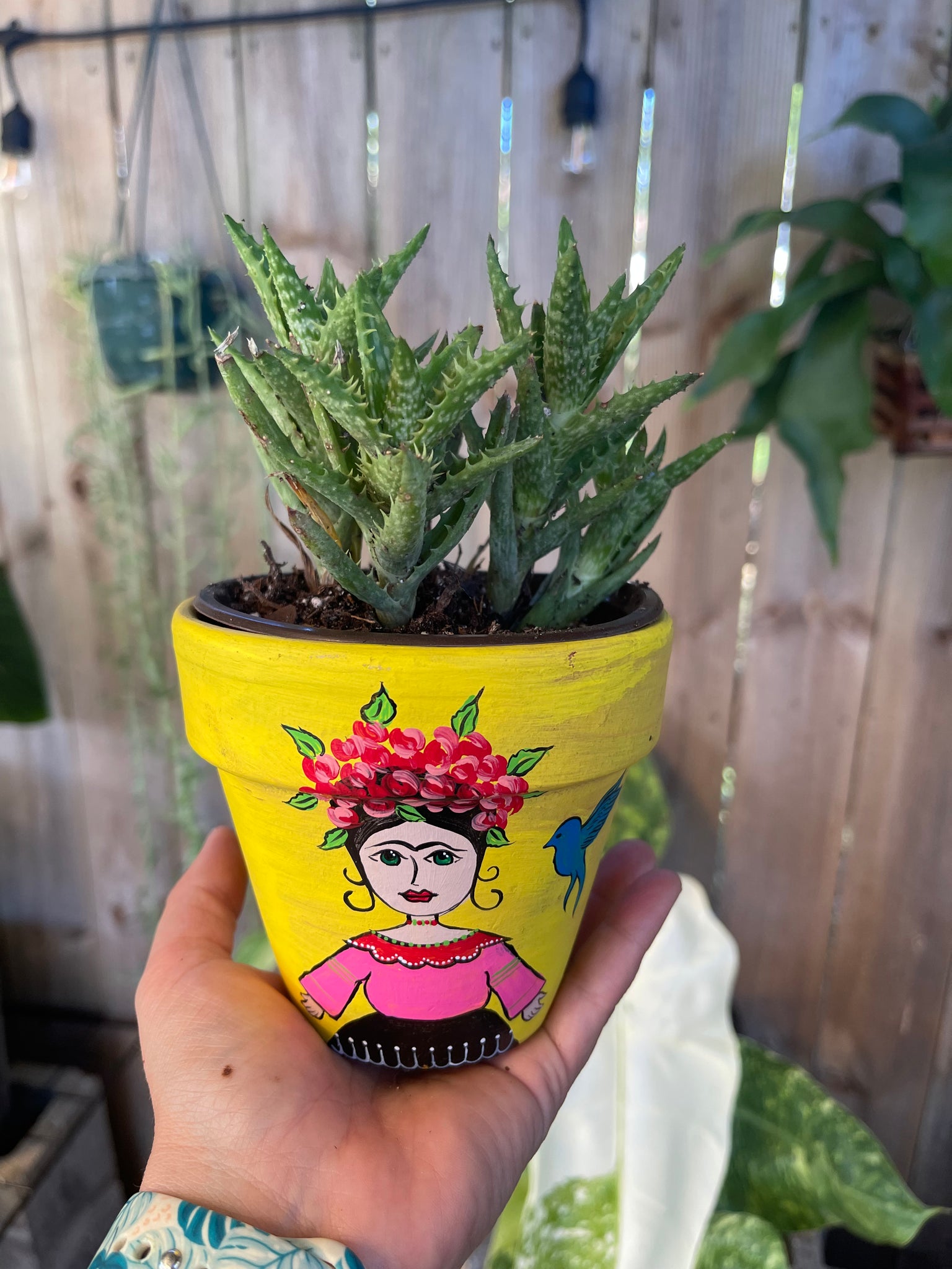 Frida Kahlo Handpainted Pot
