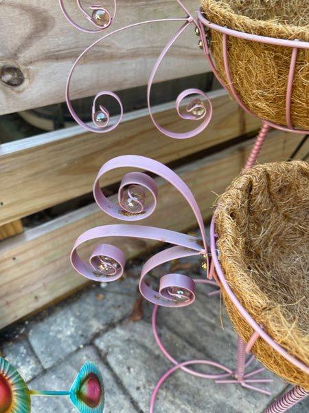 Flamingo Coconut Basket Planters Set