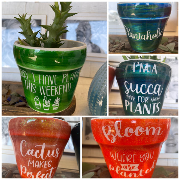 Painted Pottery with Planty Sayings