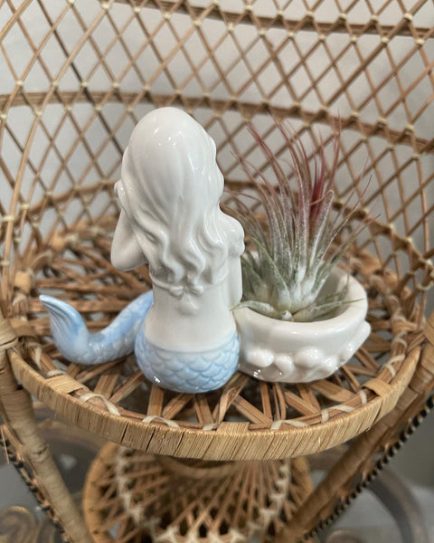 Mermaid with blue tail airplant or tealight holder